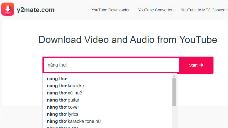 Truy cập vào https://www.y2mate.com/ để tải video